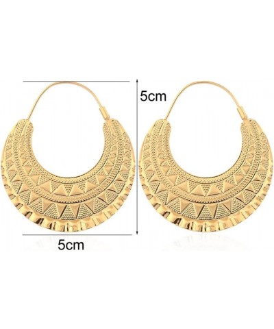 18K Gold Plated Irregular Hoop Earrings for Ethiopian/Arab/Inidan/Nigerian Women Party Jewelry Gold $8.99 Earrings