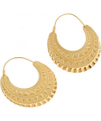 18K Gold Plated Irregular Hoop Earrings for Ethiopian/Arab/Inidan/Nigerian Women Party Jewelry Gold $8.99 Earrings