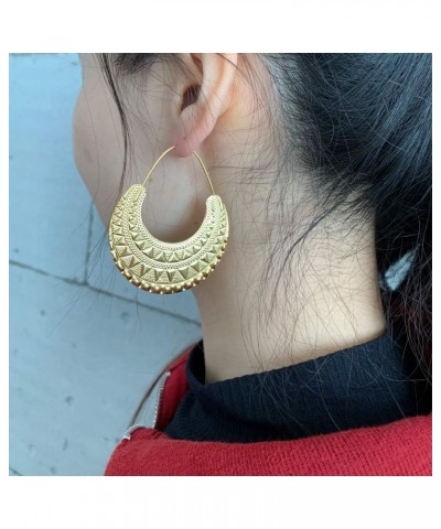 18K Gold Plated Irregular Hoop Earrings for Ethiopian/Arab/Inidan/Nigerian Women Party Jewelry Gold $8.99 Earrings