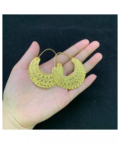 18K Gold Plated Irregular Hoop Earrings for Ethiopian/Arab/Inidan/Nigerian Women Party Jewelry Gold $8.99 Earrings