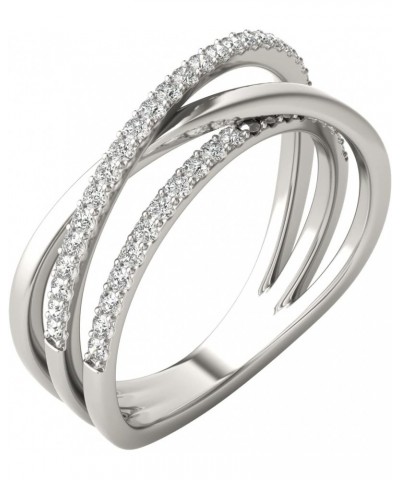 1/4 CTW Round Caydia Lab Grown Diamond Triple Crossover Ring 14K White Gold $188.83 Rings