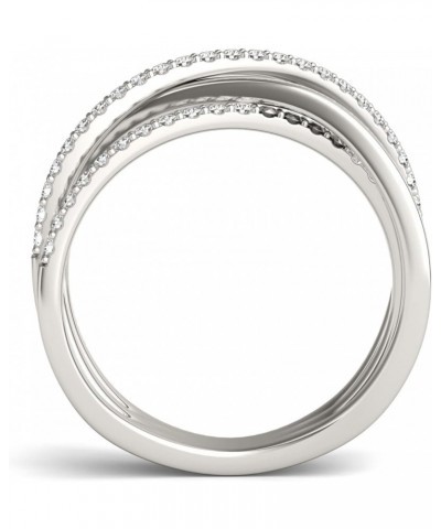 1/4 CTW Round Caydia Lab Grown Diamond Triple Crossover Ring 14K White Gold $188.83 Rings