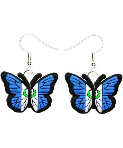 Guatemala Earrings Hypoallergenic Silver Plated Fishhooks Yazzle Dazzle Original Artwork Butterfly Flag $8.00 Earrings