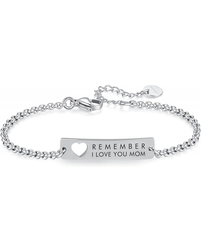 Remember I Love You Mom Bracelets - A Sentimental Mother's Day Gift for Women from Son or Daughter Rolo chain $13.74 Bracelets