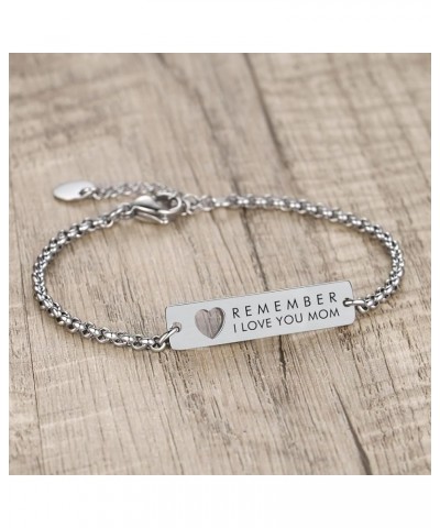 Remember I Love You Mom Bracelets - A Sentimental Mother's Day Gift for Women from Son or Daughter Rolo chain $13.74 Bracelets