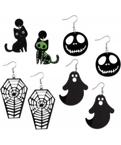 Halloween Earrings for Women Skull Skeleton Spooky Ghost Bat Pumpkin Spider Drop Dangle Earings Set for Teen Girls, Sweet Cut...