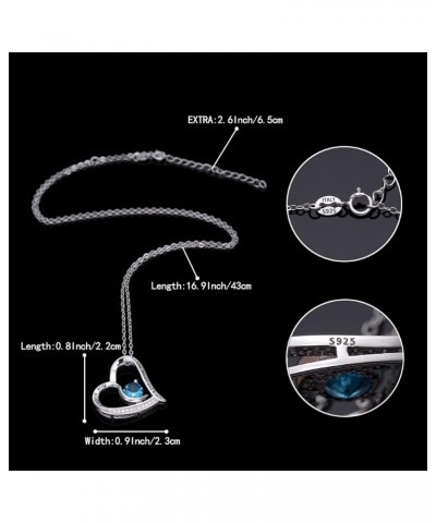 Gifts for Mom 925 Sterling Silver Heart Necklace for Women, "I Love You to the Moon and Back" Engraved CZ Love Heart Moon Pen...