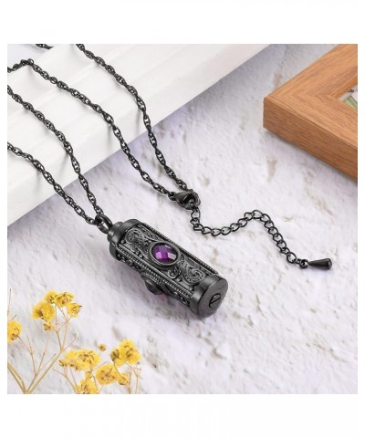 Crystal Cremation Urn Necklace for Ashes Keepsake Cremation Jewelry for Human Ashes Stainless Steel Memorial Pendant with Flo...