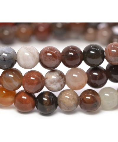 Gem Semi Precious Gemstone 6mm Round Beads Stretch Bracelet 6.5 Inch Petrified Wood Fossil $10.00 Bracelets