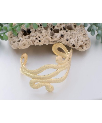 Gold Silver Metal Tone Asian Carved Double Twin Dancing Snakes Serpents Bangle Bracelet Gold $10.59 Bracelets