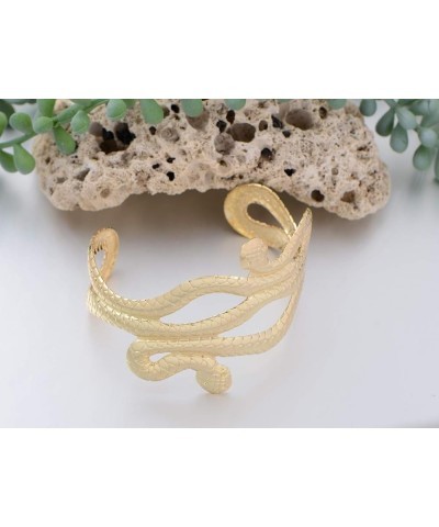 Gold Silver Metal Tone Asian Carved Double Twin Dancing Snakes Serpents Bangle Bracelet Gold $10.59 Bracelets