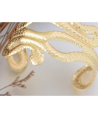 Gold Silver Metal Tone Asian Carved Double Twin Dancing Snakes Serpents Bangle Bracelet Gold $10.59 Bracelets