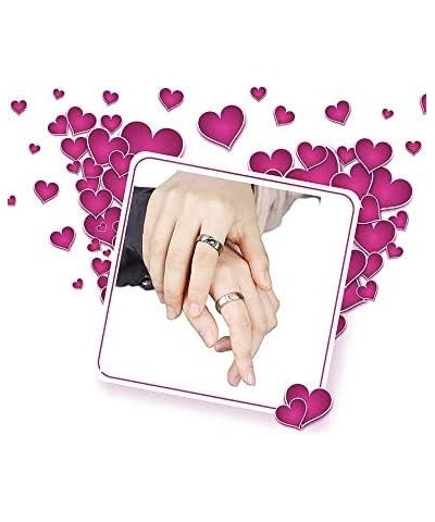 Personalized Matching Heart Promise Rings His & Hers Engagement Anniversary Couples Rings Set Necklace $12.25 Rings