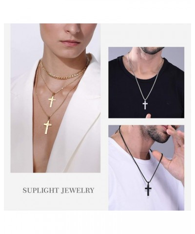 925 Sterling Silver/Stainless Steel Plain Cross Bible Verse Cross Pendant Necklace Christian Jewelry for Women Men (with Gift...