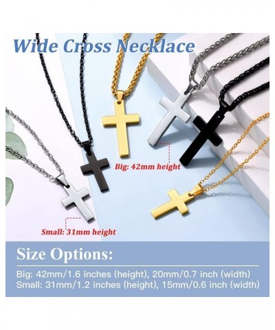 925 Sterling Silver/Stainless Steel Plain Cross Bible Verse Cross Pendant Necklace Christian Jewelry for Women Men (with Gift...