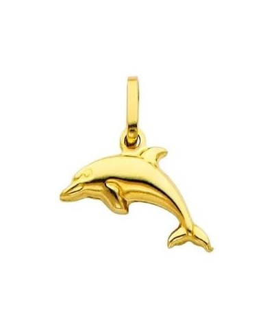 14k Yellow Gold Dolphin Pendant with 1.2mm Singapore Chain Necklace 24.0 Inches $70.11 Pendants