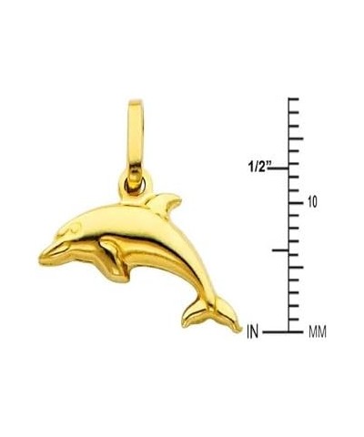 14k Yellow Gold Dolphin Pendant with 1.2mm Singapore Chain Necklace 24.0 Inches $70.11 Pendants