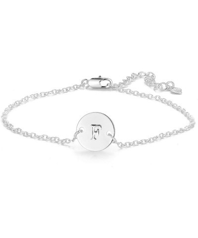 Initial Bracelet for Women Adjustable Round Disc Alphabet Letters Bracelet for Girls F $10.02 Bracelets