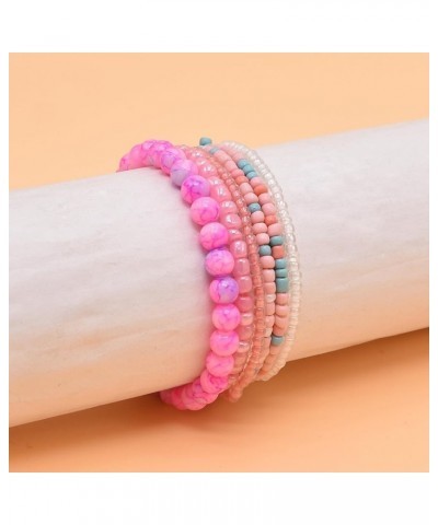 Bohemian Stackable Bead Stretch Bracelets for Women Handmade Stretch Bohemian Style Stretch Multilayered Boho Elastic Bracele...