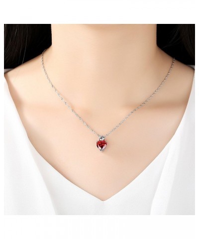 Silver Plated Cubic Zirconia CZ Filled Embossed Necklace Choker for Women Girls Jewelry Gift Pendant + Chain 15_Heart $5.99 N...