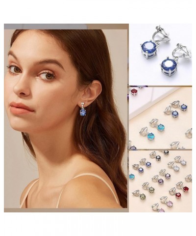 9 Pairs Crystal Clip on Earrings Dangling Earrings for Women Boho Crystal Teardrop Dangle Earrings Round $10.00 Earrings