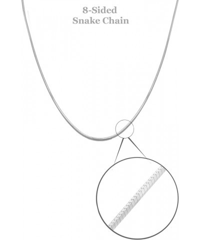 0.8mm Solid .925 Sterling Silver Round Snake Chain Necklace 24.0 Inches $24.07 Necklaces