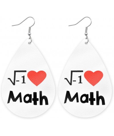 Music Math History Art Life Chemistry Geography Teacher Study Leather Teardrop Earrings Class Subject Colorful Swirl Drop Dan...