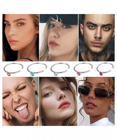 3 Boxes 120 Pcs Nose Rings Studs 40 Pcs Nose Rings Hoops, Stainless Steel Nose Piercings Body Jewelry, Ideal Gift with Cute P...