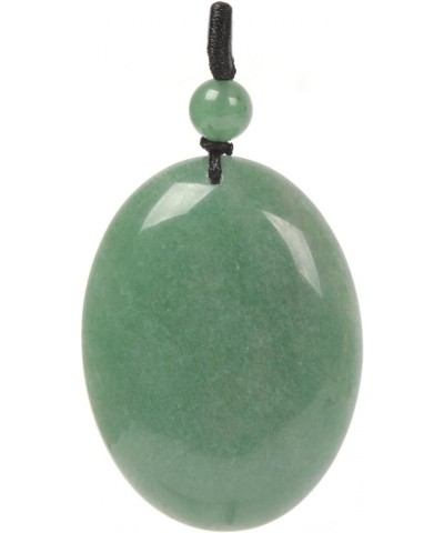 Crystal Gemstone Healing Quartz 40mm Flatback Oval Braided Cord Necklace 22 Green Aventurine $8.11 Necklaces