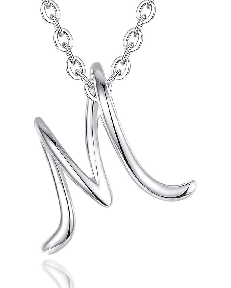 925 Sterling Silver Initial Necklaces for Women - 18-20 Inch Chain M $17.48 Necklaces