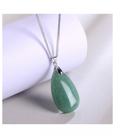 925 Sterling Silver Natural Crytral for Womens Pendant Necklace, Gemstone Birthstone with 18" Silver Chain Ladies Aventurine ...