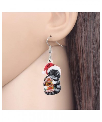 Cute Christmas Cat Earrings Dangle Jewelry For Women Girls Charm Decoration Gifts Christmas Cat 6 $6.62 Earrings