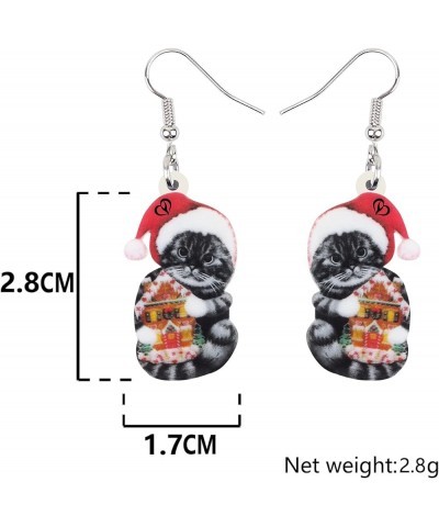 Cute Christmas Cat Earrings Dangle Jewelry For Women Girls Charm Decoration Gifts Christmas Cat 6 $6.62 Earrings