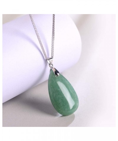 925 Sterling Silver Natural Crytral for Womens Pendant Necklace, Gemstone Birthstone with 18" Silver Chain Ladies Aventurine ...