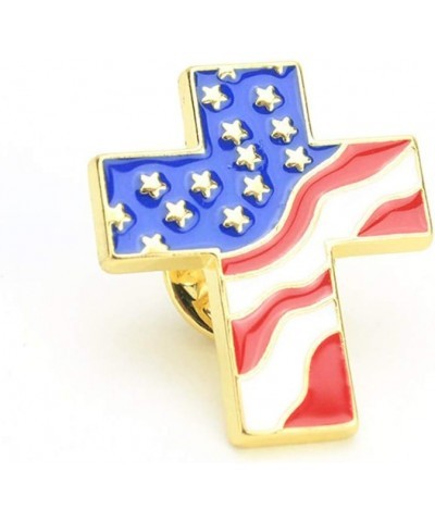 4pcs Cross Brooch American Flag Gold Cross Religious Military Patriotic Lapel pin Costume Accessories $9.45 Brooches & Pins