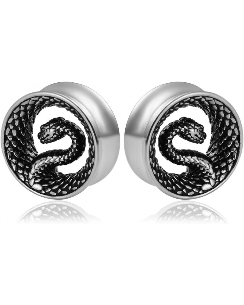 8mm-25mm (0g-1") Snake Ear Plugs Tunnels Ear Gauges 316 Stainless Steel Hypoallergenic Earrings Expander Body Piercing Jewelr...