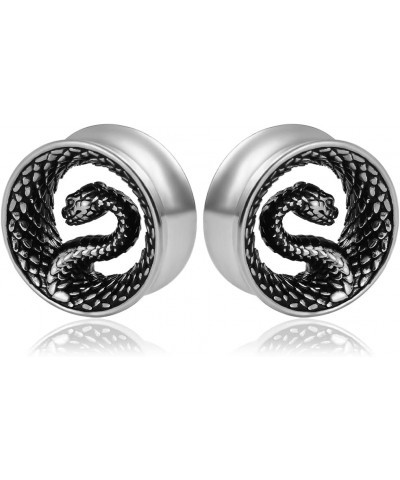 8mm-25mm (0g-1") Snake Ear Plugs Tunnels Ear Gauges 316 Stainless Steel Hypoallergenic Earrings Expander Body Piercing Jewelr...