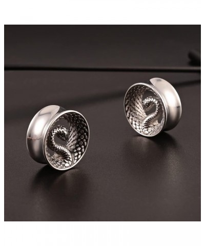 8mm-25mm (0g-1") Snake Ear Plugs Tunnels Ear Gauges 316 Stainless Steel Hypoallergenic Earrings Expander Body Piercing Jewelr...