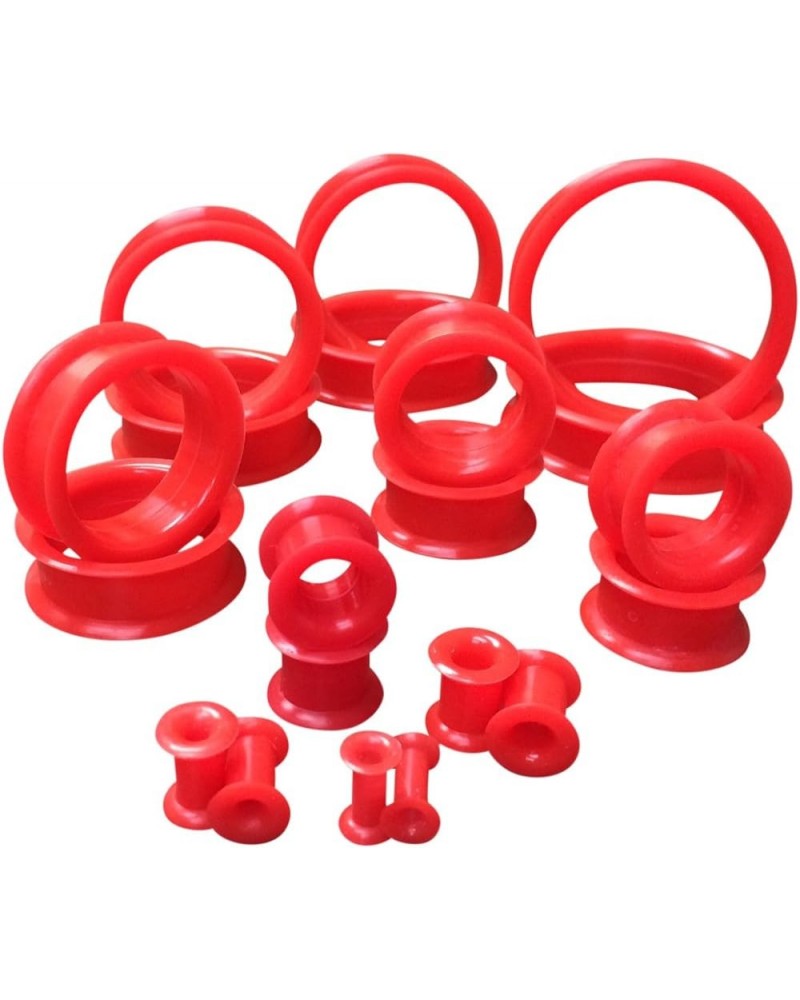 PAIR of Red Soft Silicone Ear Tunnels Plugs - up to size 50mm! 7/8" (22mm) $9.21 Body Jewelry