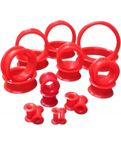 PAIR of Red Soft Silicone Ear Tunnels Plugs - up to size 50mm! 7/8" (22mm) $9.21 Body Jewelry