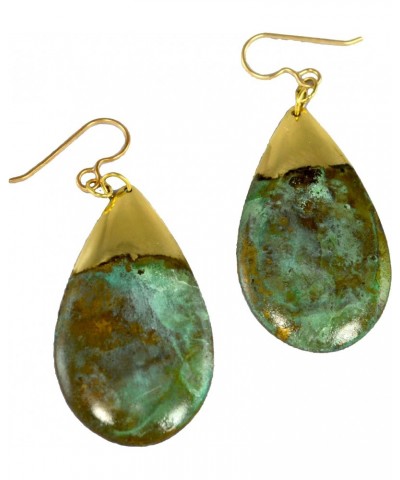 Verdigris Patina Solid Brass Young Collectors Large Teardrop Dangle Earrings $25.20 Earrings