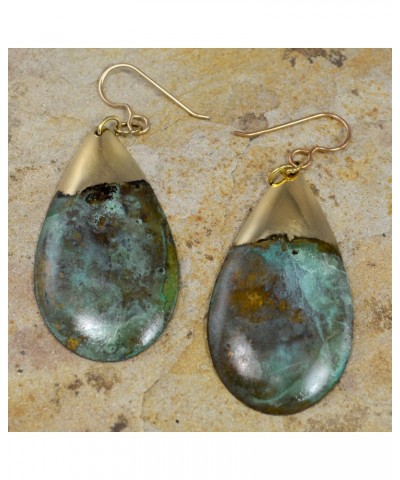 Verdigris Patina Solid Brass Young Collectors Large Teardrop Dangle Earrings $25.20 Earrings