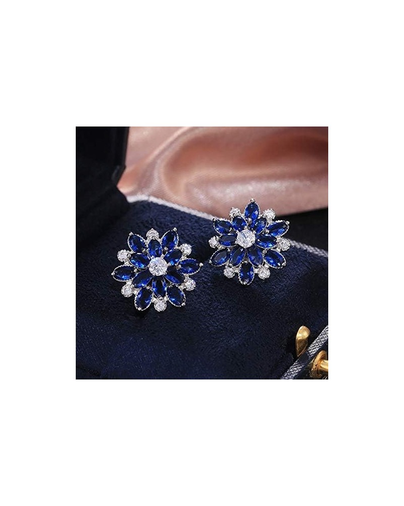 Luxury Full Diamond Sun Flower Earrings, 925 Zircon Wedding Party Bridal Earrings, Highlight The Temperament Earrings for Par...