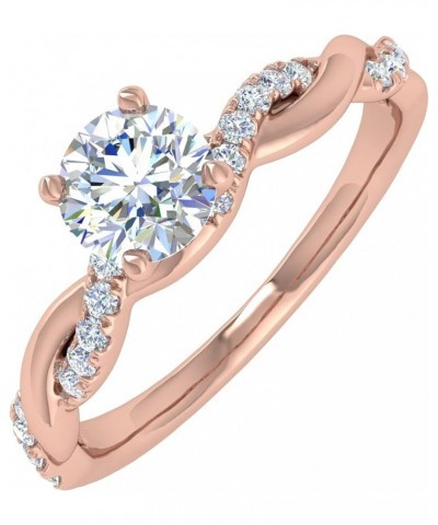 1/2 Carat Prong Set Solitaire Diamond Engagement Ring Band in 14K Gold Rose Gold $176.55 Rings