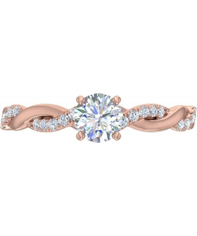 1/2 Carat Prong Set Solitaire Diamond Engagement Ring Band in 14K Gold Rose Gold $176.55 Rings