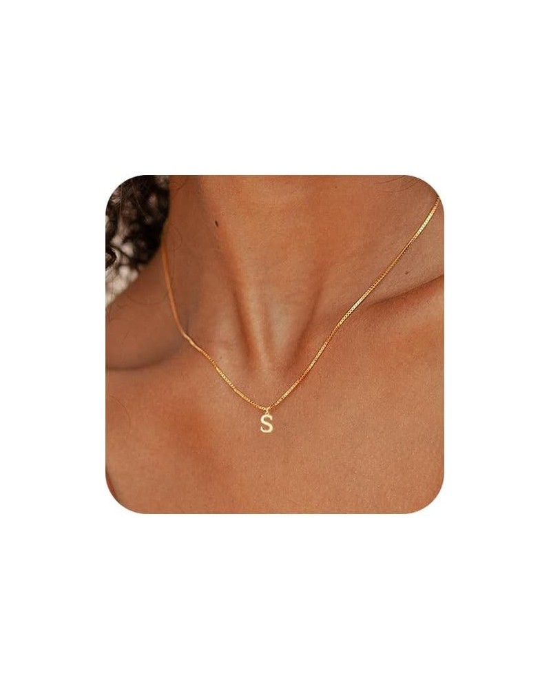 Gold Initial Necklaces for Women Dainty 14K Gold Plated Letter A-Z Pendent Choker Necklace Trendy Personalized Monogram Cute ...