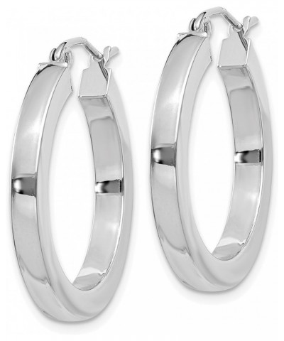 3mm Square Tube Hoop Earrings in Real 14k Gold White Gold - 25mm $222.75 Earrings