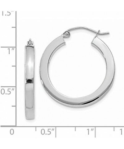 3mm Square Tube Hoop Earrings in Real 14k Gold White Gold - 25mm $222.75 Earrings