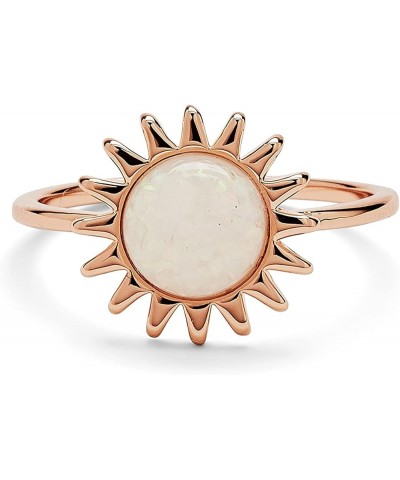 Rose Gold or Silver-Plated Sunshine Ring w/Moonstone - Brass Base, Stylish Design - Size 5-9 Rose Gold $10.40 Rings