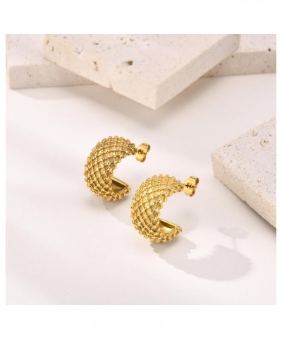 Gold Hoop Earrings for Women C-Shape Loops Drop Dangle Earring Chunky Statement Fashion Jewelry Style-28 $9.53 Earrings